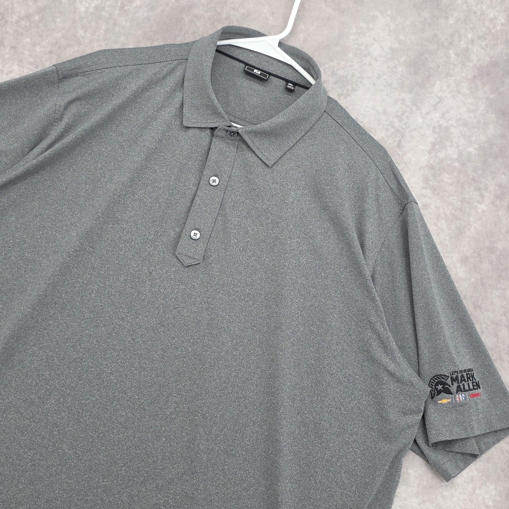 FootJoy Fj Mens 2XL Golf Polo Shirt Performance Gray Short Sleeve Stretch - Picture 1 of 10